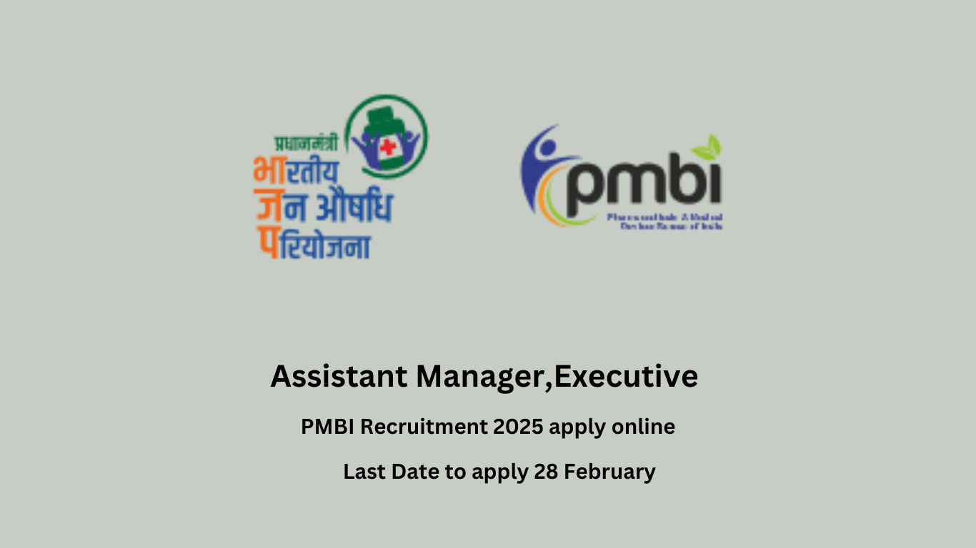 PMBI Recruitment 2025 apply online