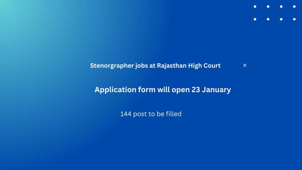 Stenorgrapher jobs at Rajasthan High Court