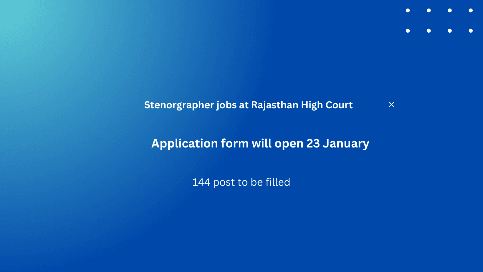 Stenorgrapher jobs at Rajasthan High Court