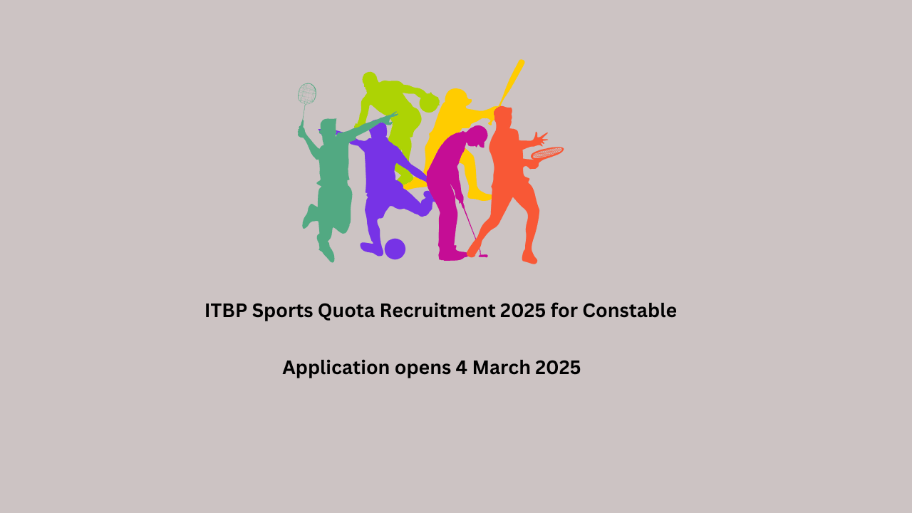 ITBP Sports Quota Recruitment 2025 for Constable