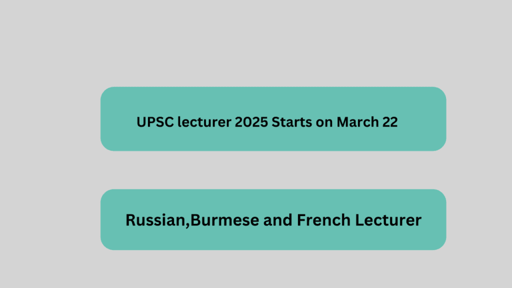 UPSC lecturer 2025 Starts on March 22