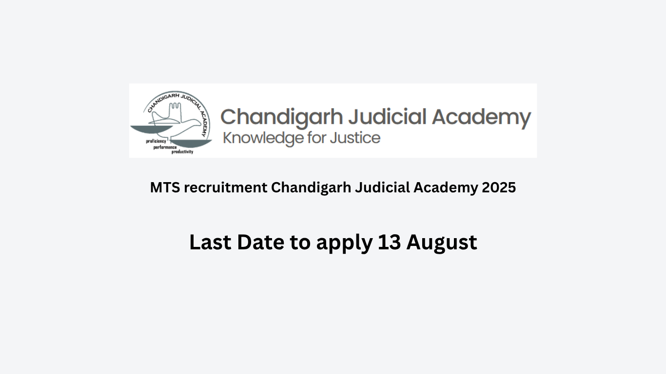MTS recruitment Chandigarh Judicial Academy 2025