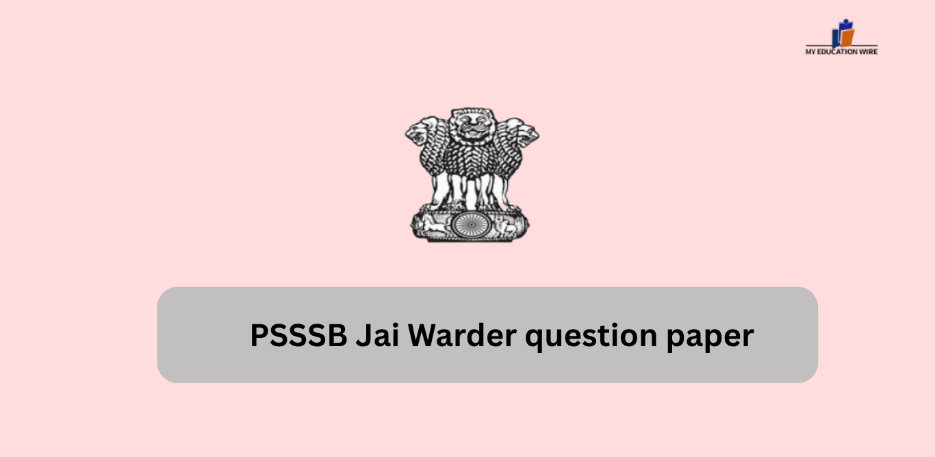 PSSSB Jai Warder question paper