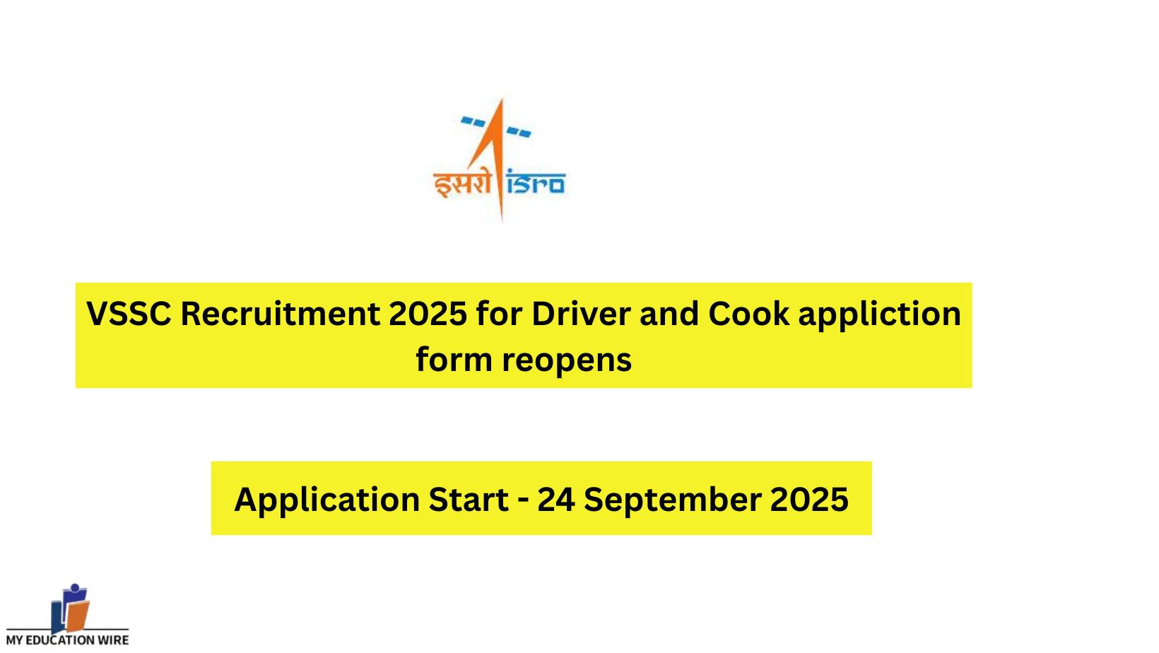 VSSC Recruitment 2025 for Driver and Cook appliction form reopens