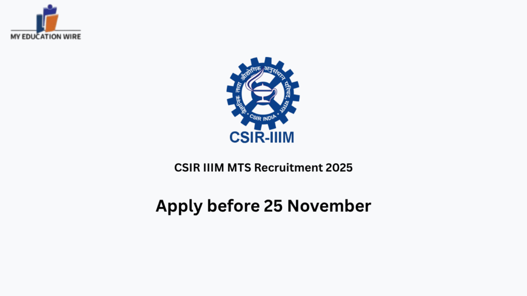 CSIR IIIM MTS Recruitment 2025