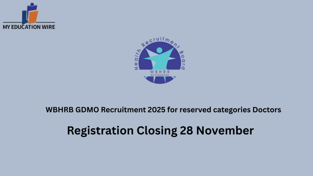 WBHRB GDMO Recruitment 2025 for reserved categories Doctors