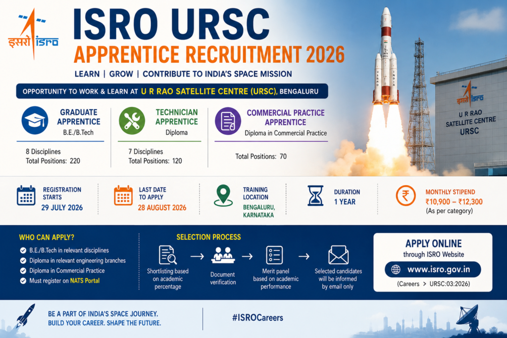 ISRO URSC Apprentice Recruitment 2026