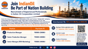 IOCL Recruitment 2026: Experienced Professionals Vacancy