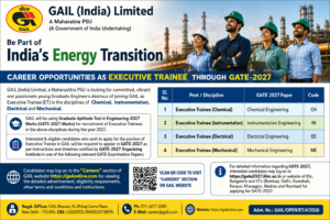GAIL GATE 2027 Trainees Recruitment