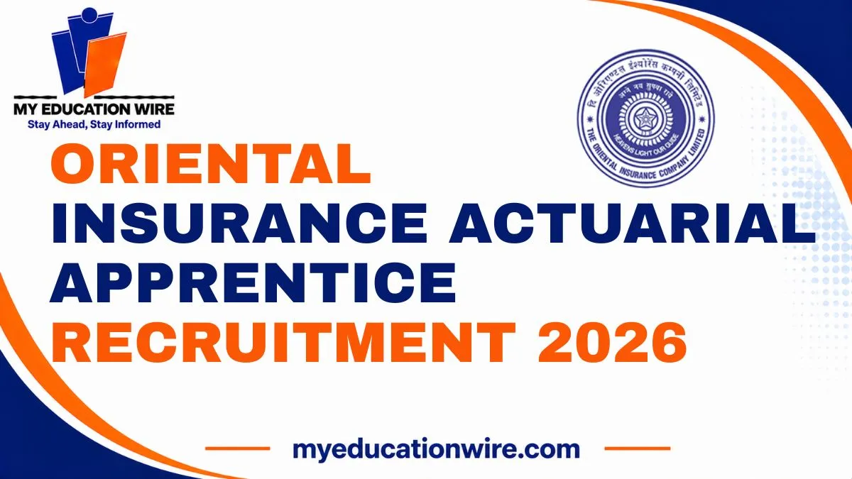 Oriental Insurance Actuarial Apprentice Recruitment 2026
