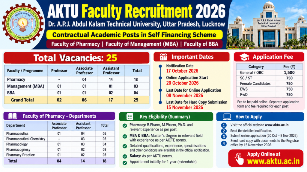 AKTU Faculty Recruitment 2026