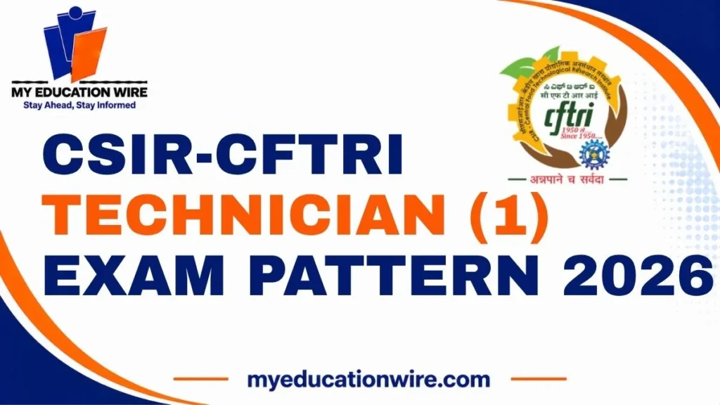 CSIR-CFTRI Technician (1) Exam Pattern 2026