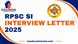 RPSC SI Interview Letter 2025