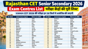 Rajasthan CET Senior Secondary 2026 Exam Centre List