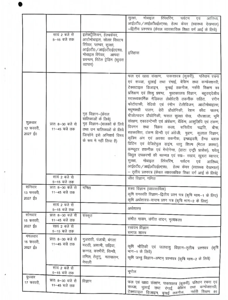 UP Board 2027 Exam Date